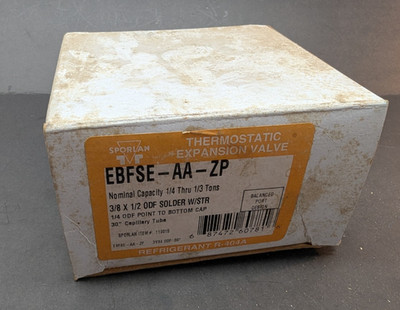 Sporlan EBFS-AA-ZP Thermostatic Expansion Valve 3/8 x 1/2 ODF SOLDER W/STRAINER