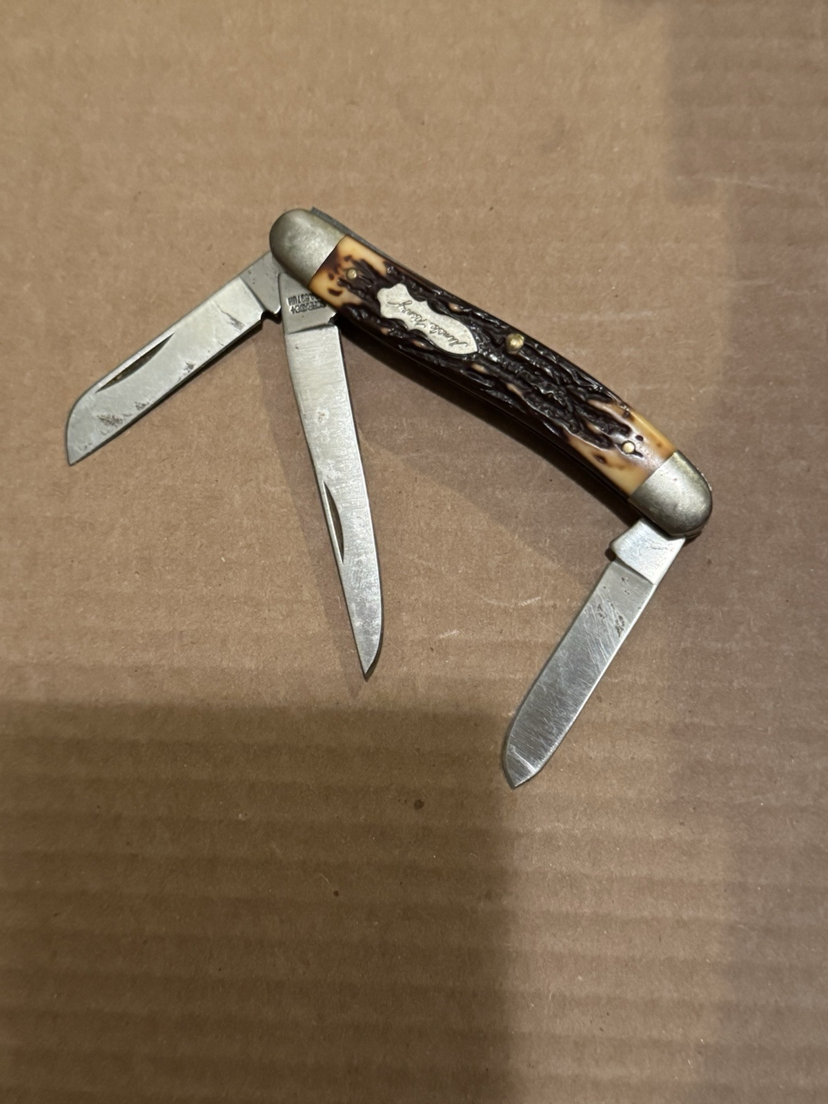 Vintage Schrade Uncle Henry Antlers Cover STOCKMAN 897UH Folding Knife 3.5”L