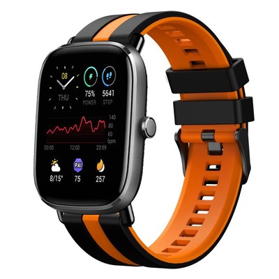 TopTen Cinturino Sportivo In Silicone 20mm Per Garmin Forerunner 158/55/245/645/Approach S40 - Nero, Regolabile
