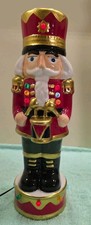 Hand Painted 12" Ceramic Nutcracker LED Lighted Holiday Christmas Decor Display