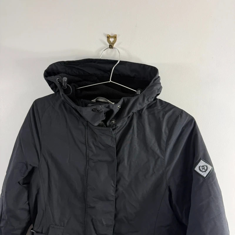 vintage henri lloyd black fishtail parka jacket womens small image 2
