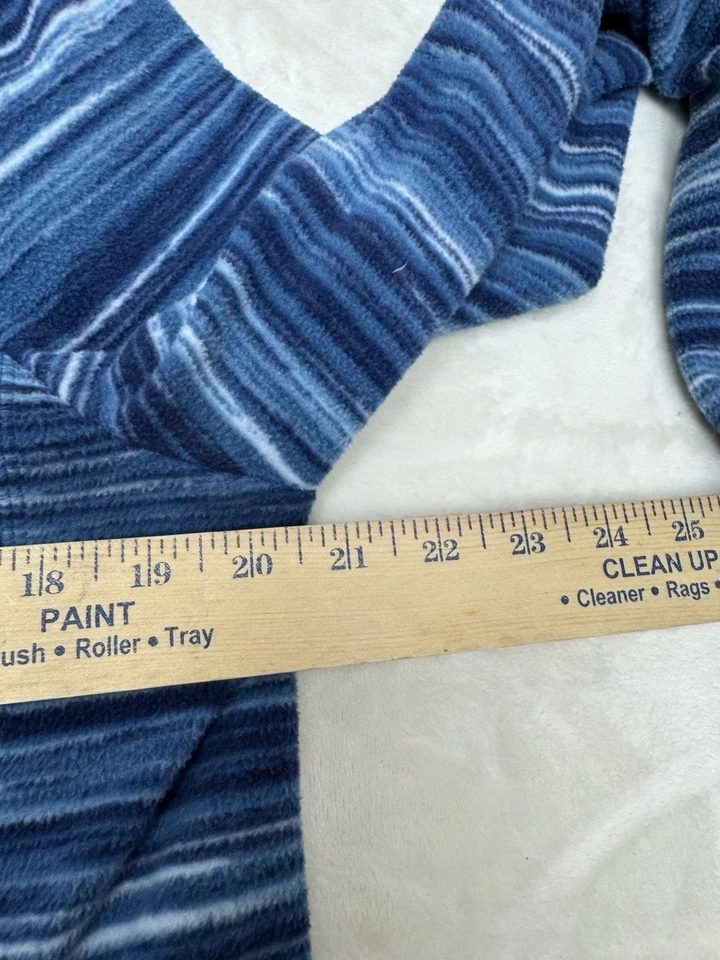 Suéter Lands End masculino médio azul lã 1/4 zíper jovens crianças Oeko Tek por toda parte - Imagem 3 de 4