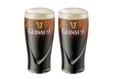   2x Guinness Gravity Stout One Pint 20oz Beer Glass Embossed Harp NEW CE M18  
