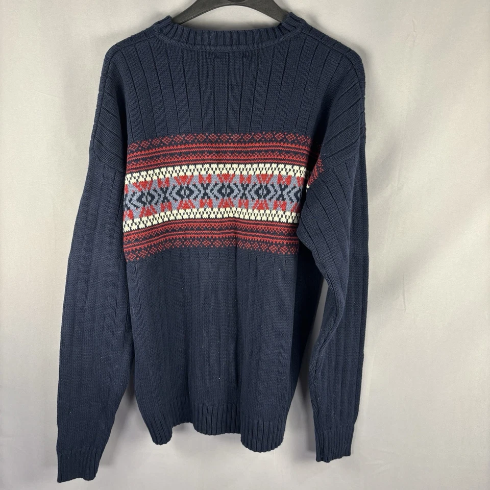 Suéter tejido vintage Dockers para hombre manga larga cuello redondo años 90 Y2K Foto 3 de 4