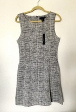 Tahari Women's 12 Sleeveless  Grey Stretch Dress