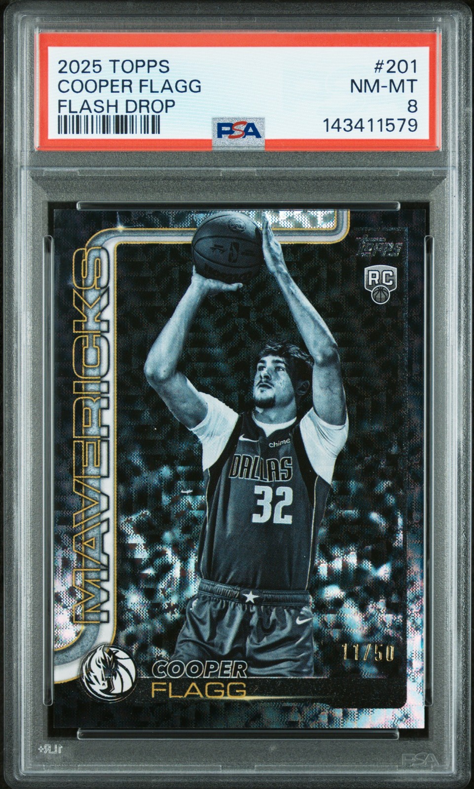 2025 TOPPS FLASH DROP #201 COOPER FLAGG 11/50 PSA 8
