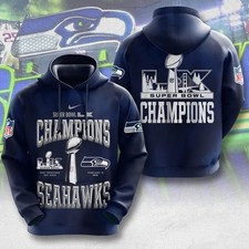 Seattle Seahawk 2025 Super 1Bowl LX Champions 3D Apparel Hoodie S-5XL Style7