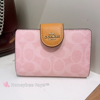 NWT Coach CEC29 Medium Corner Zip Wallet In Signature Canvas