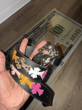 Chrome Hearts Mens 1/1 Multi Color Cross Patch Roller Belt In Black