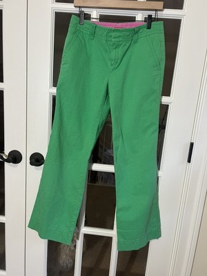 Lilly Pulitzer Green Cotton Wide Leg Main Line Fit Trousers Pants Womens 8
