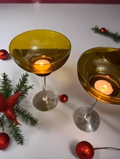 Long Stemmed Candle Holder Green Color