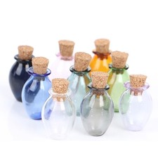 2Pcs 1:12 Dollhouse Miniature Glass Color Bottles Cork Bottles Tiny Jar Model A3