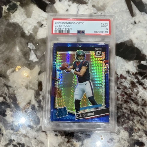 2023 Panini Donruss Optic C.J. Stroud #244 Blue Hyper PSA 9 Texans Rookie