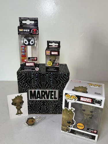 Marvel GamerVerse Funko Pop Box Groot #540 Glow Chase Deadpool PEZ GS Exclusive