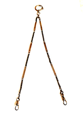 Art Deco AM CHARNIER Gold Filled Double Pocket Watch Chain Fancy Link c.1920s