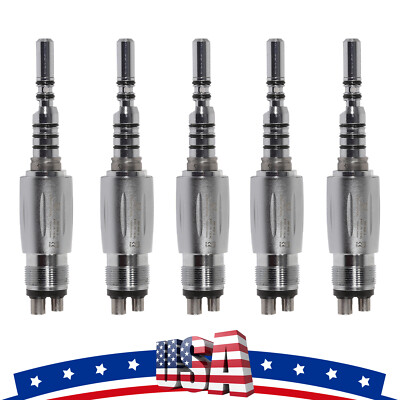 1-5 Dental 4Hole LED Quick Coupler Coupling for Fiber Optic Turbine Handpiece Dr