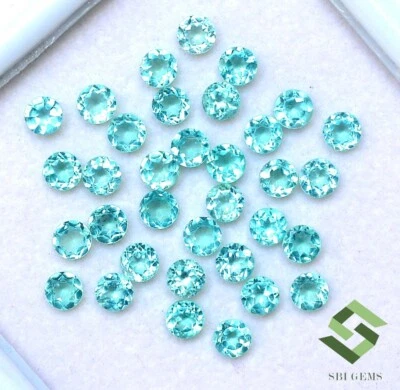 4 MM Natürlich Apatit Rund Schliff Menge 25 Stück 6.34 Cts Kalibriert Lose - Bild 1 von 4