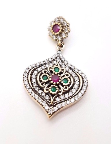 handmade hurrem sultan 925 sterling silver emerald ruby ladies