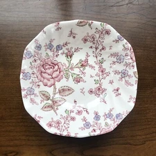 JOHNSON BROS Rose Chintz Pink Square Cereal Bowl "Made in England" - 6 1/4"
