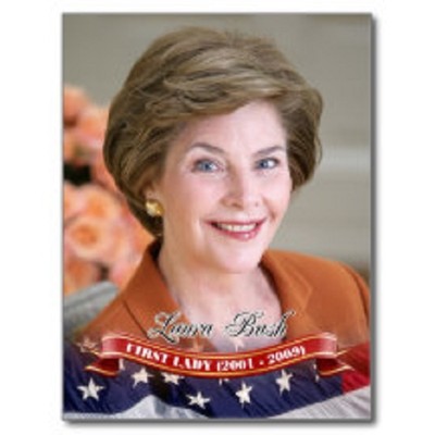 ''Laura Bush'' (1st Lady, 2001-2009) (Wife/George Bush, 43rd)-(Postcard)-{Pres-43~