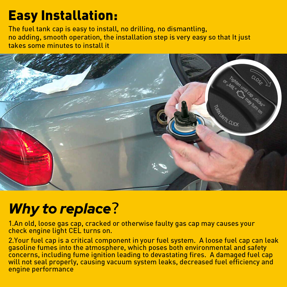 Fuel Gas Tank Filler Cap Cover For BMW E92 E90 E60 E46 X1 X5 X6 & Mini