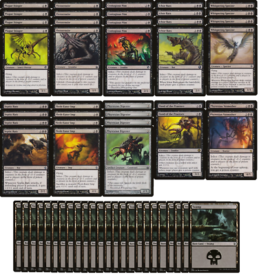 Mono Black Infect Deck - 60 Card - MTG Magic the Gathering