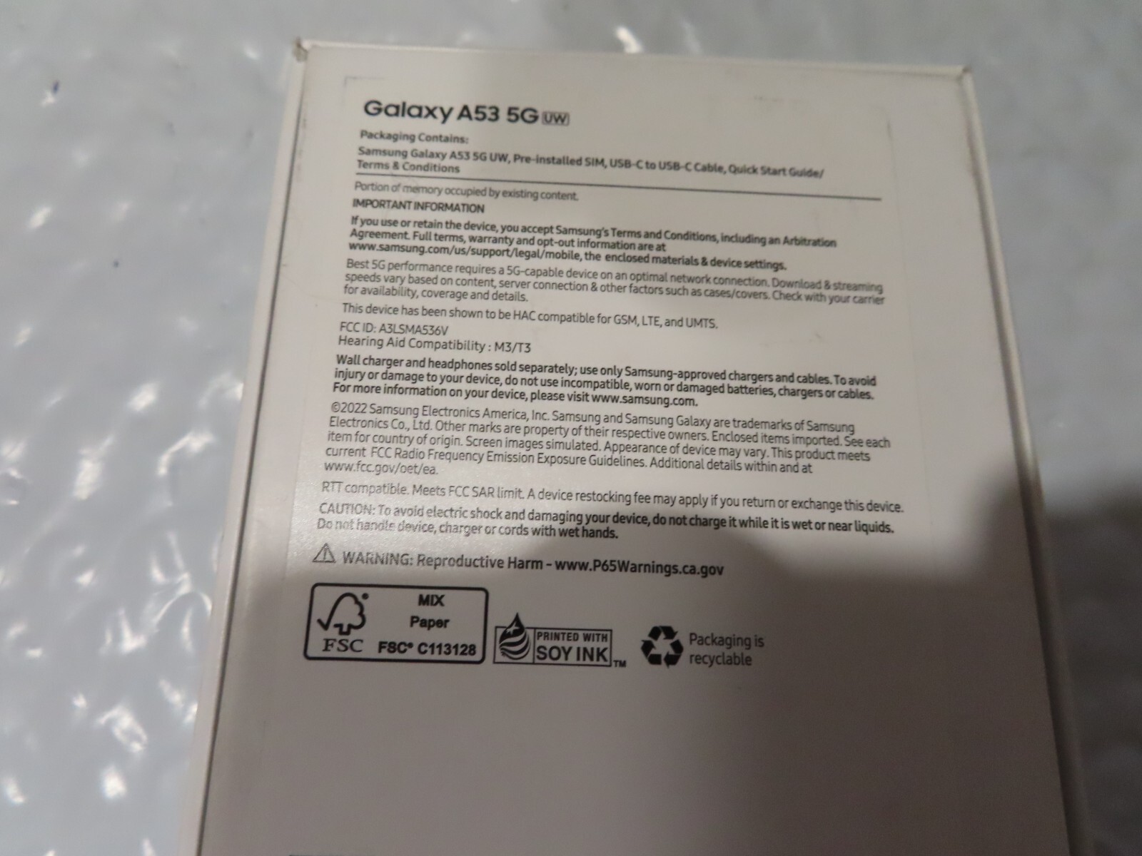 Samsung Galaxy A53 5G UW SM-536 128GB Verizon Black Android brand new  sealed 610214674036 | eBay