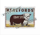 Herefords Hereford Bull Livestock Cattle Farm metal tin sign home decor