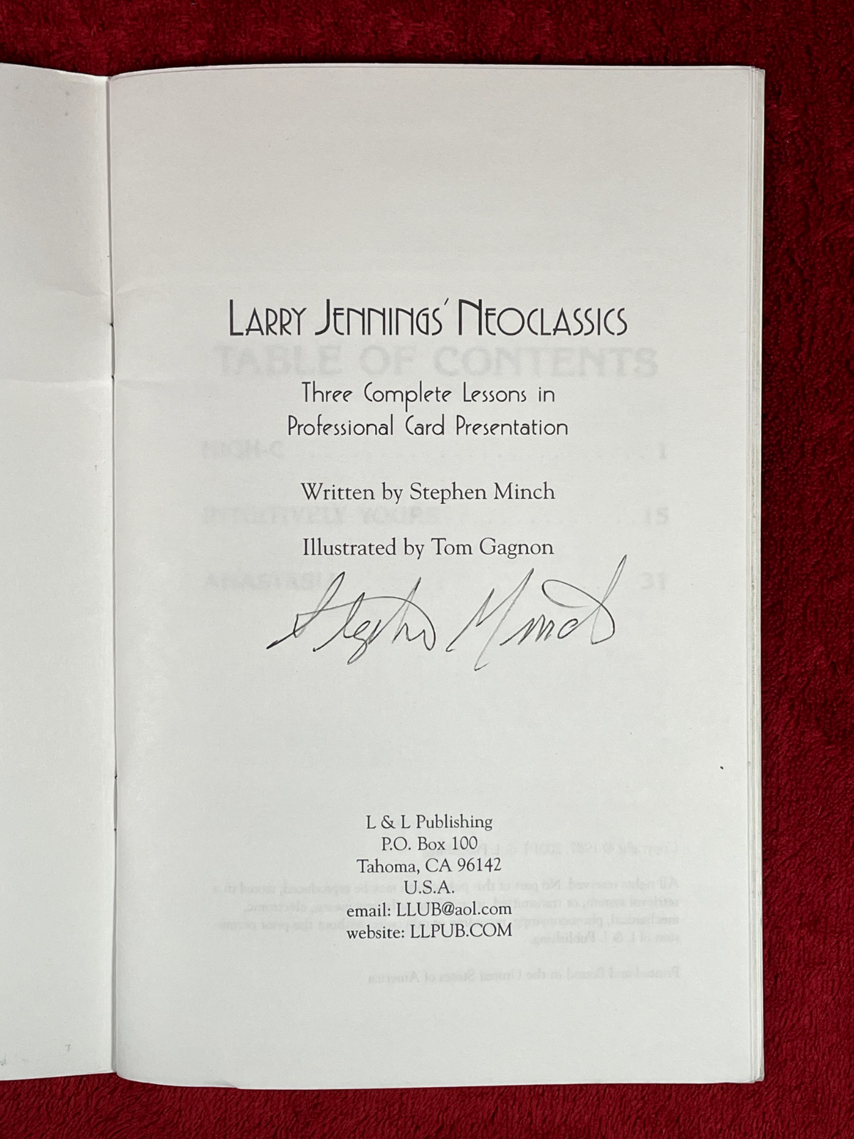 Larry Jennings' Neoclassics by Stephen Minch - vintage, signed by Stephen Minch