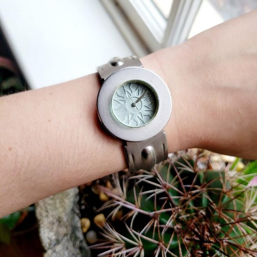 Vintage Sunburst Classic Sea Green & Silver Sunburst Watch