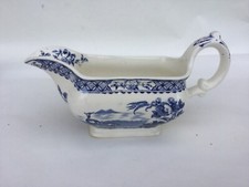 Britannia Pottery Glasgow Blue & White  “Moyan” Design Gravy Boat  21cms