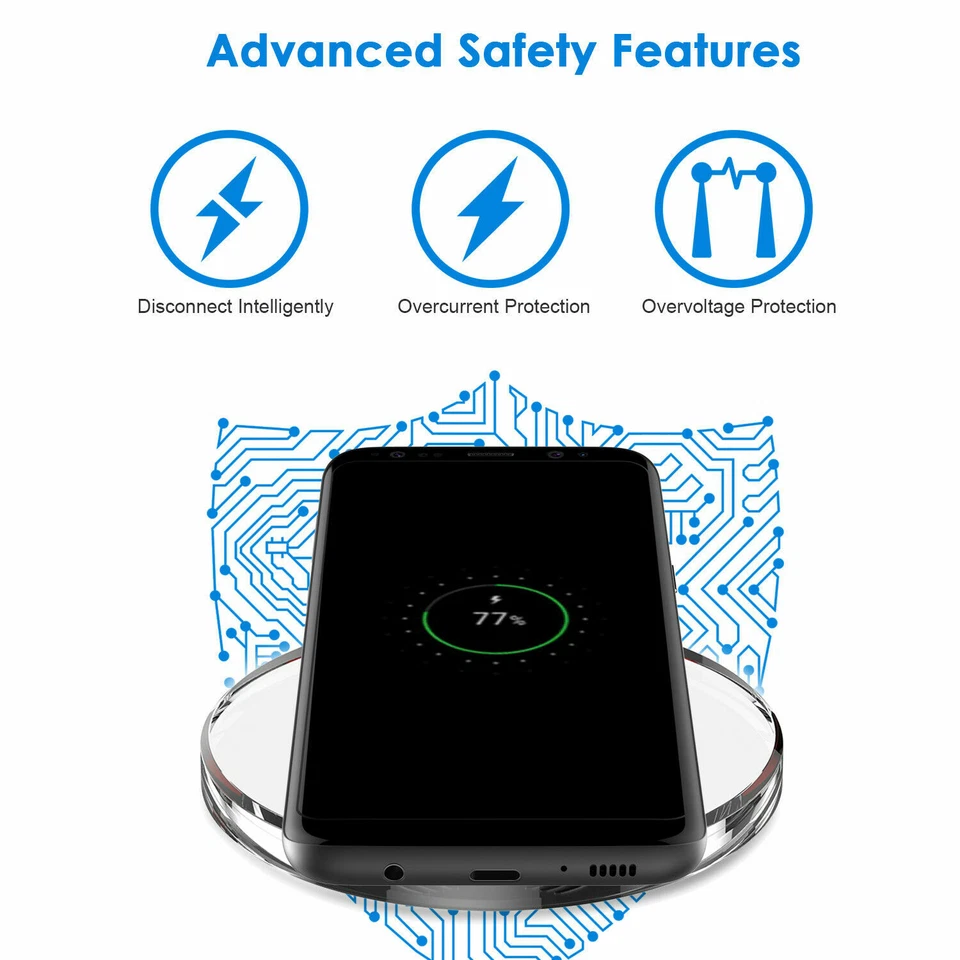 Qi Wireless Charger Pad Dock for iPhone 11 X 8 plus XR XS Samsung S10 S9 - Image 3 of 4