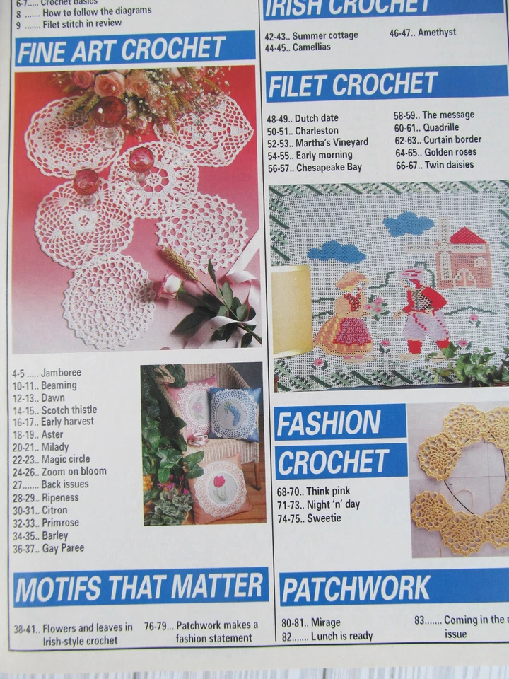 Vtg Magic Crochet Magazine August 1994 # 91 Doilies Tablecloth Bed Cover Q5 - Image 3 of 4