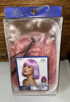 Sepia Party Page Womens Halloween Wig Pink New In Package