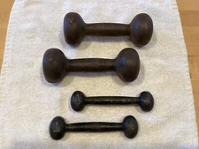 Vintage 4lb Dumbbell Set, 1 Pound Dumbbell Bun Antique Unbranded Round Head