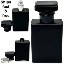 30ml 1oz black glass square empty perfume spray bottles fine mist