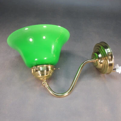 Antik Stil Wandlampe Vintage Gelenk Leselampe Retro Messing / Glas Wandleuchte - Bild 1 von 4