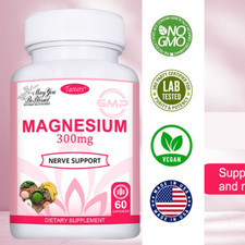 High-purity magnesium 300 mg capsules  Improve sleep  60 Capsules