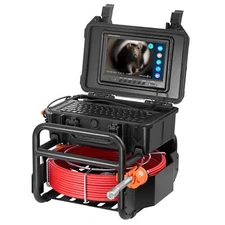 Sewer Camera 98 ft/30m Self-Leveling Drain Camera with 512Hz Transmitter