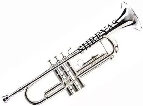 B 平小号银色带吹嘴管弦乐队、音乐会乐队和爵士道具 — 第 3/4 张图片