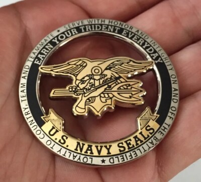 Navy Seals Earn Your Trident NSW Seal Team Six Cut Out Challenge Coin CPO DEVGRU