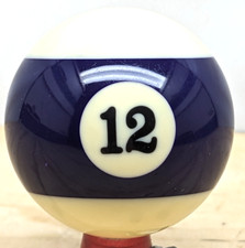Pool ball 12 ball purple and white and black 2.25" diameter