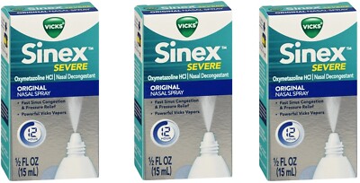 Vicks Sinex Severe Nasal Spray .5 Oz (3 Pack)