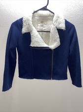 Girls Youth Tucker  Tate Shepra Lined Jacket Girl L10/12 Navy Blue/ Cream