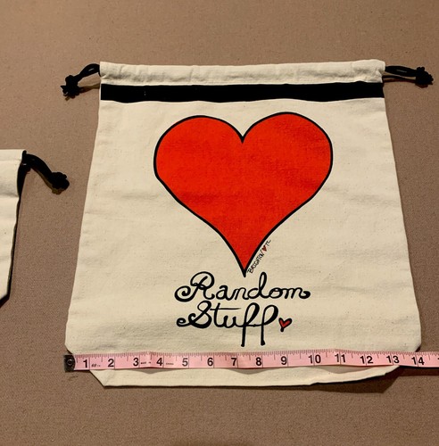 Set of 2~ Random Stuff Brighton Large &Small Travel Drawstrings Dust Bags~EUC! - Picture 7 of 8
