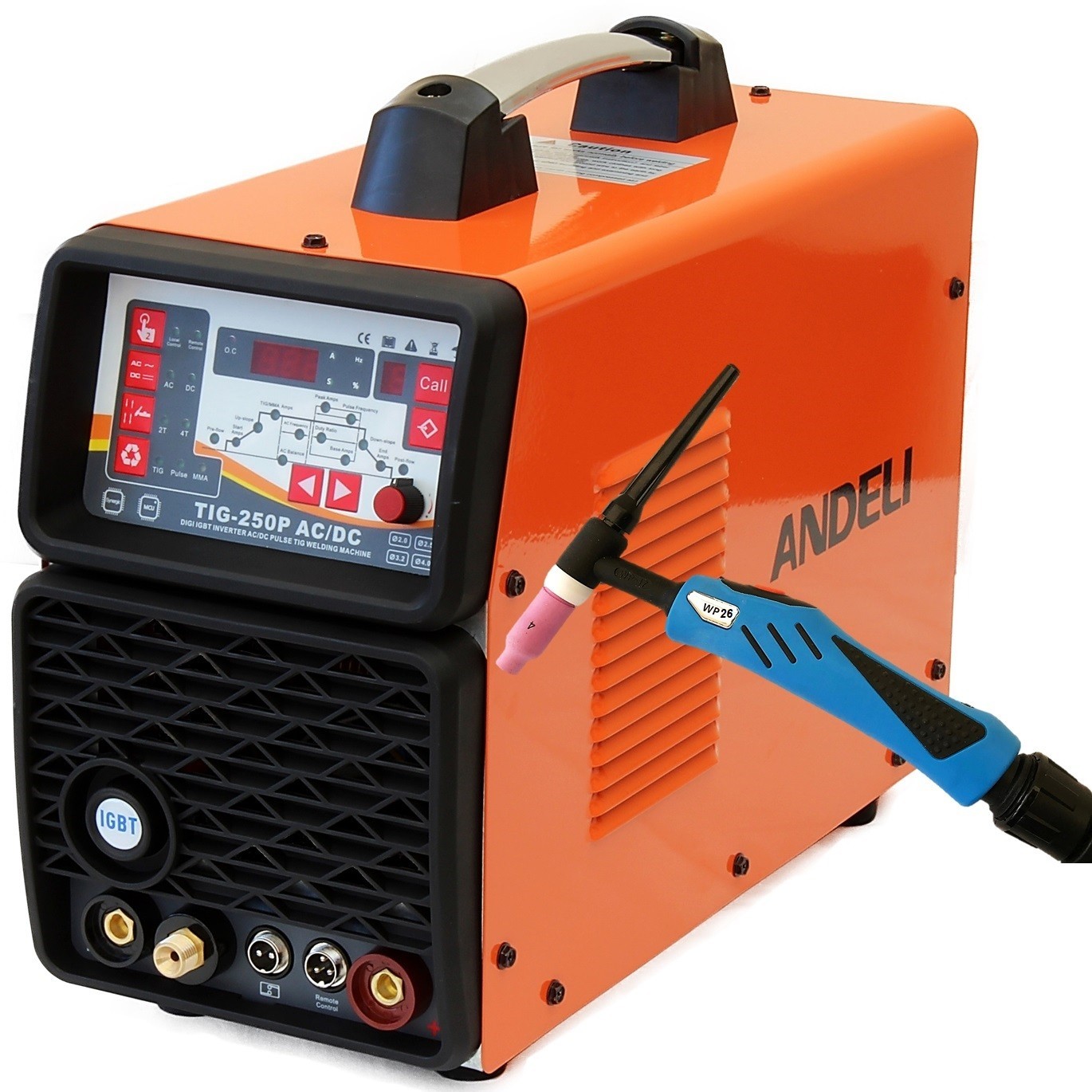 ANDELI 250amp AC DC Inverter TIG Welder/Pulse TIG/MMA Aluminium Welding Machine