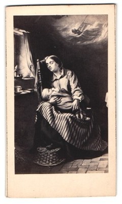 Photograph Mother with Child in Domestic Scene, Based on a Painting 