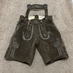 Vintage Gaudi Leathers Lederhosen Size 34 But Waist Measure 28” Brown *READ