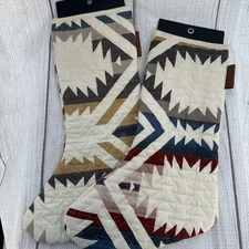 Pendleton Christmas Stocking White Shores Southwestern Cowichan Quilted Pair