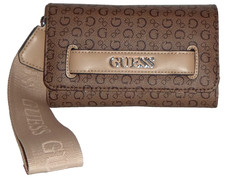 GUESS Gridley Cocoa Flap Bifold Wristlet Wallet NWT